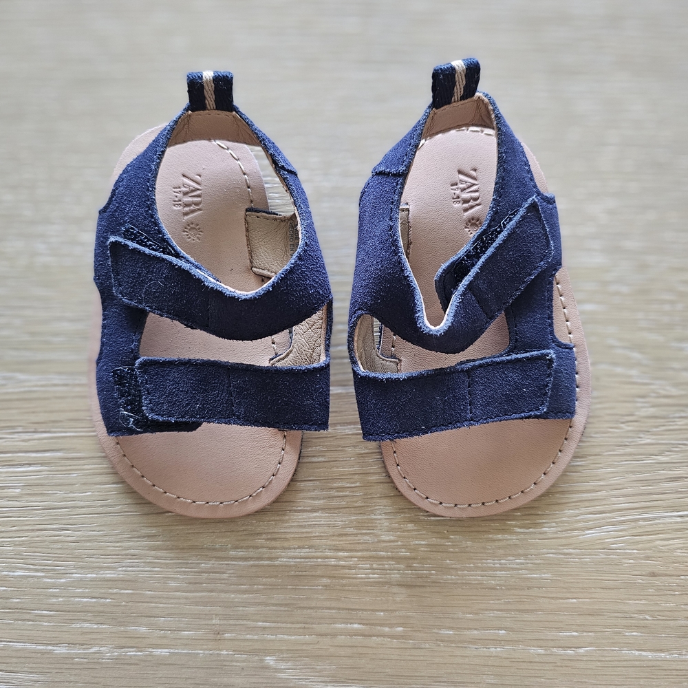 Zara Kids Navy Blue Suede Baby Sandals